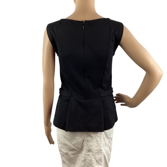 Ann Taylor Career Top Size XXS Black Sleeveless Peplum - Picture 5 of 7